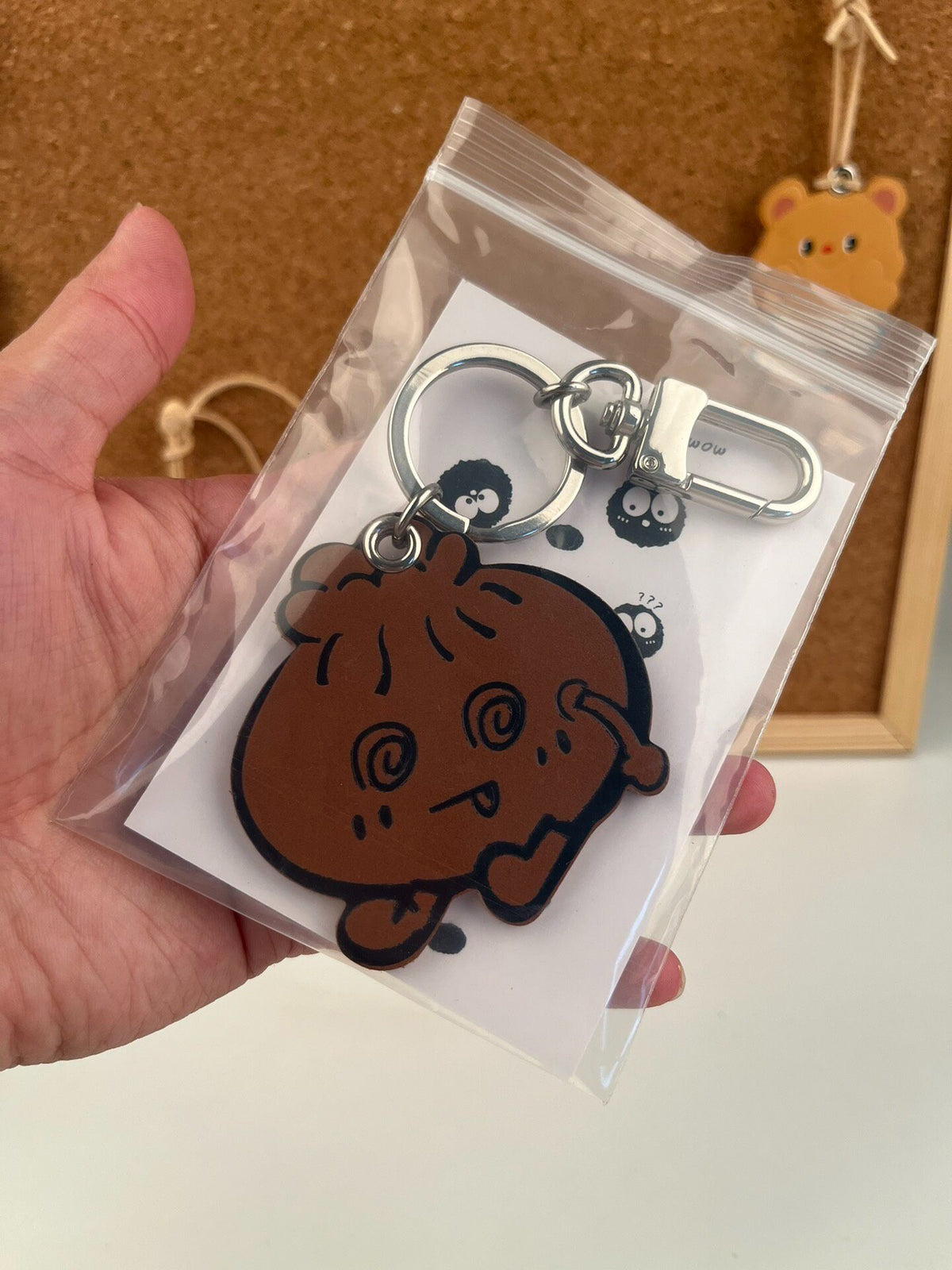 Dumpling Leather Keychain Bag Charm