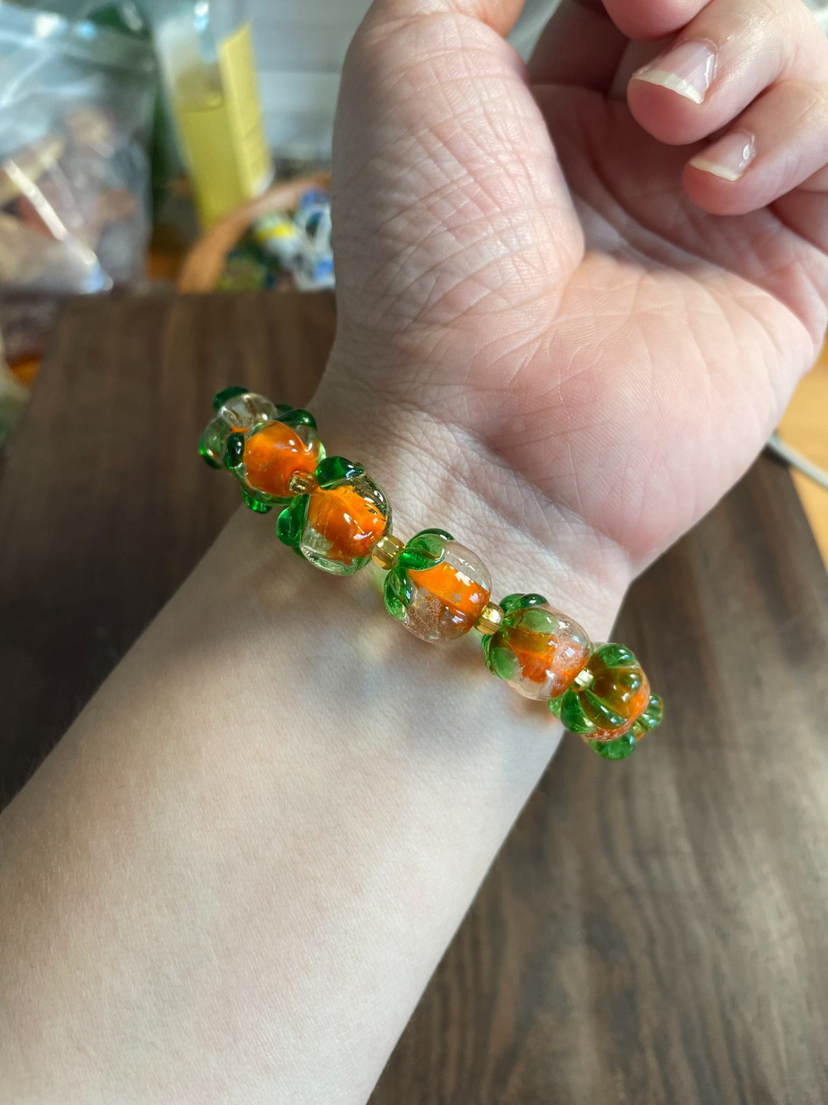 Dirsich-Glas-perlenarmband mit Anhänger