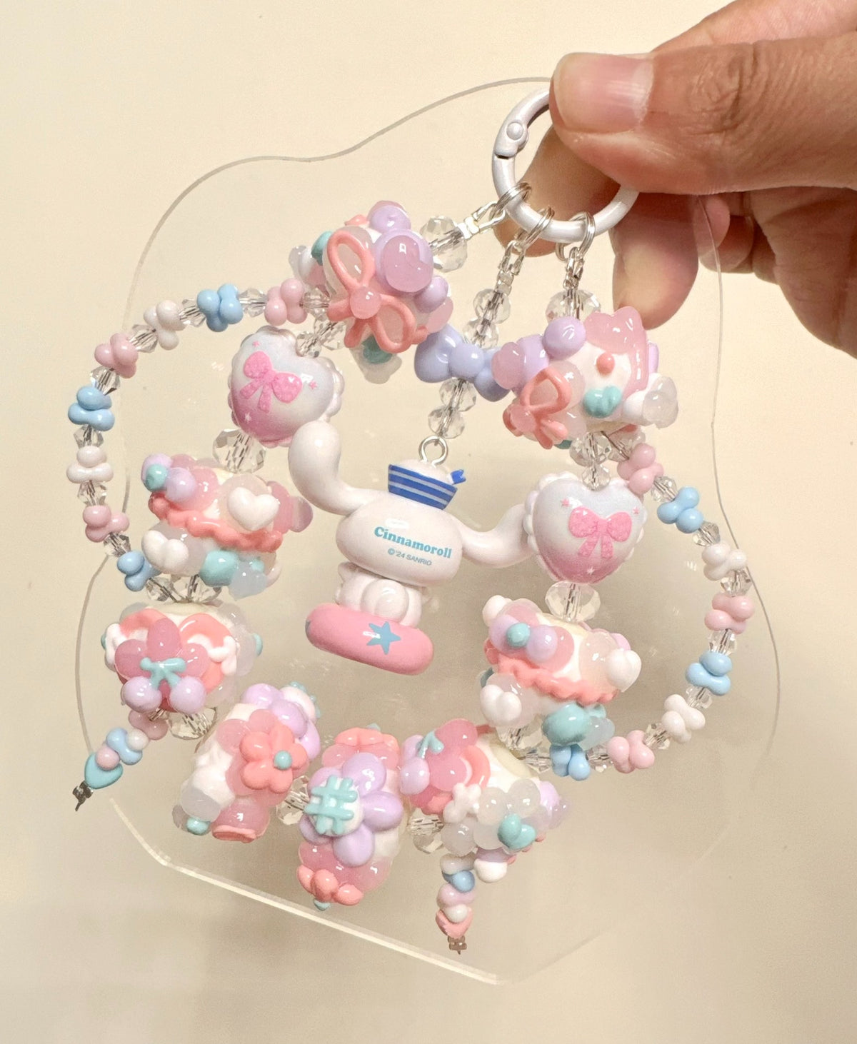 Cinnamoroll Beaded Charm Phone Strap