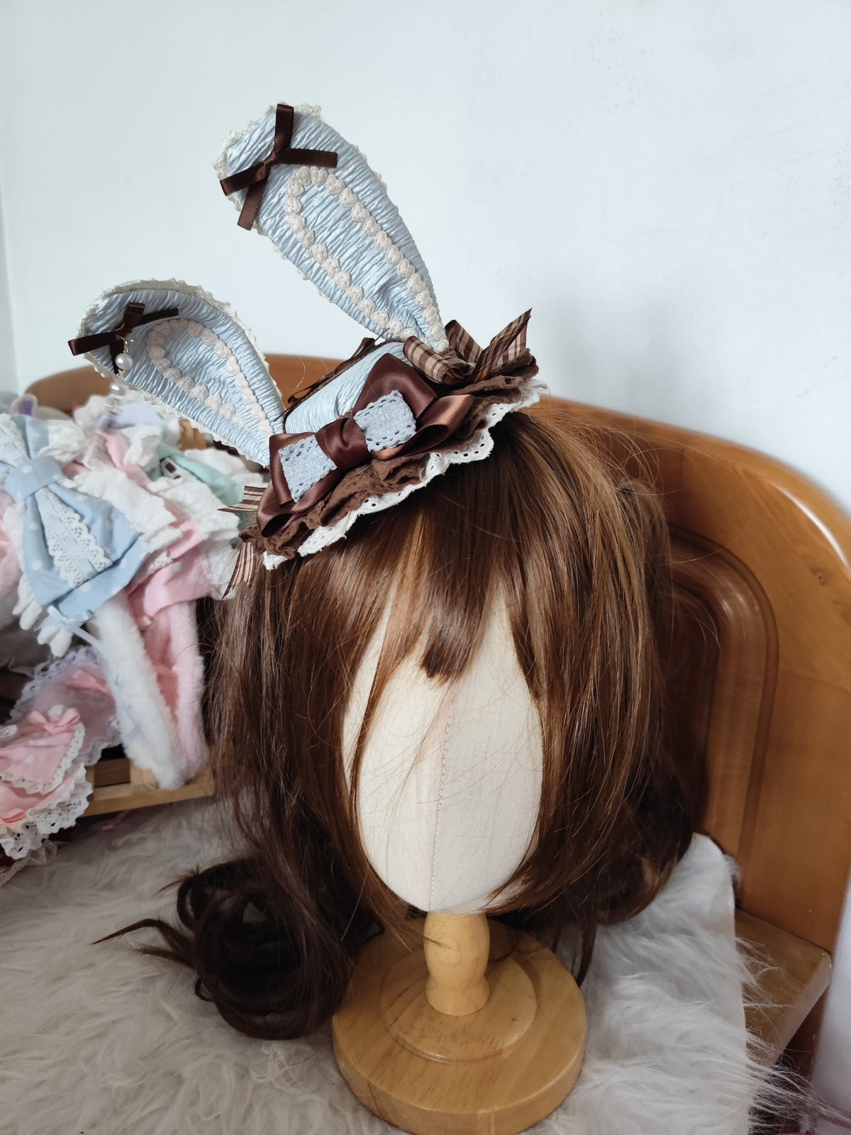 Blauw Chocolade Lolita Konijnenoren Hoofddeksel