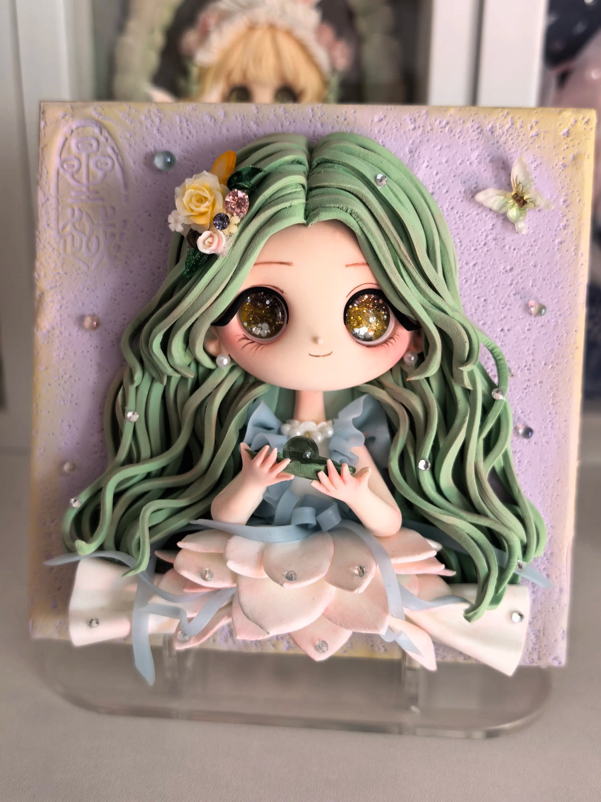 Handmade Clay Chibi Girl Decorative Frame