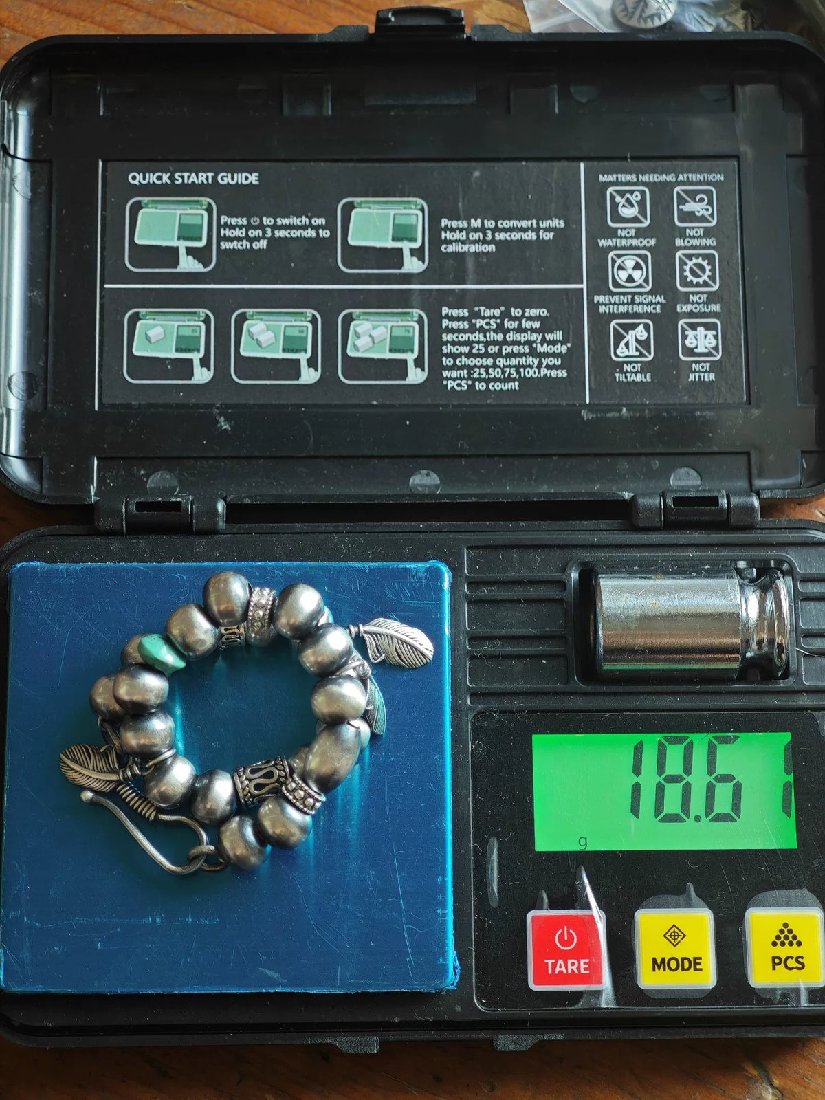 Hubei Turquoise Sterlingen Zilver Kralenarmband