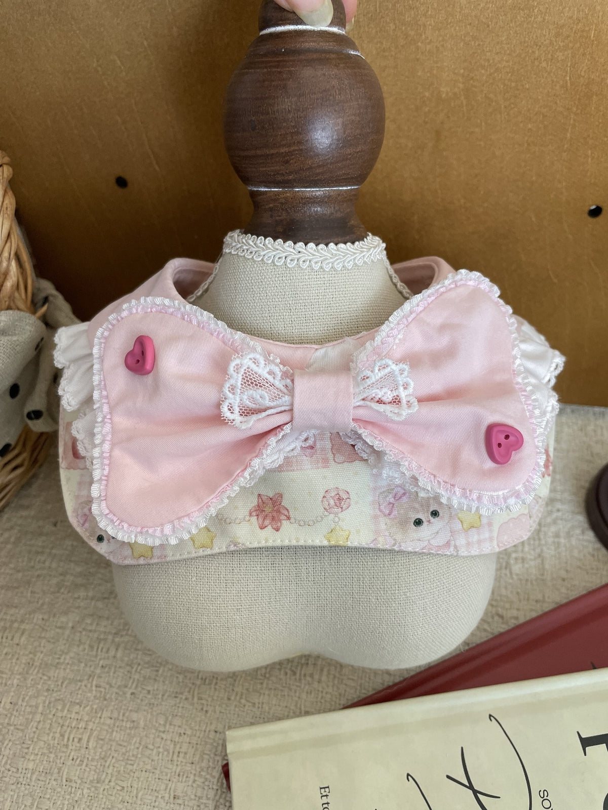 Pink Bow Pet Bib Collar