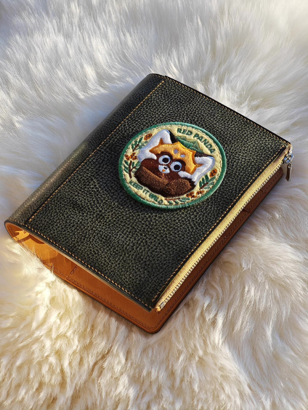 A6 Loose Leaf Binder Olive Wax Leather Notebook