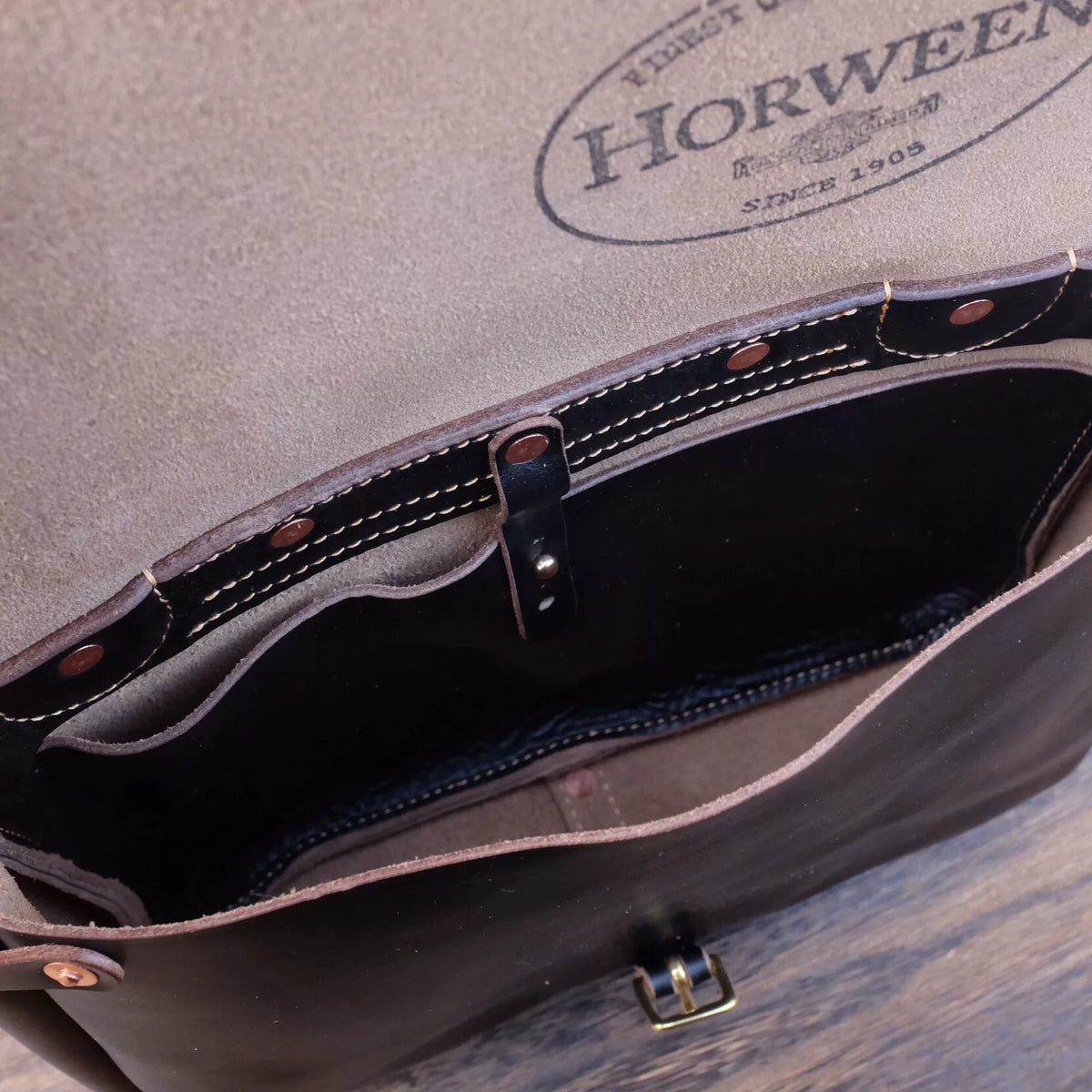 Horween Black Tea Core Leather Messenger Bag