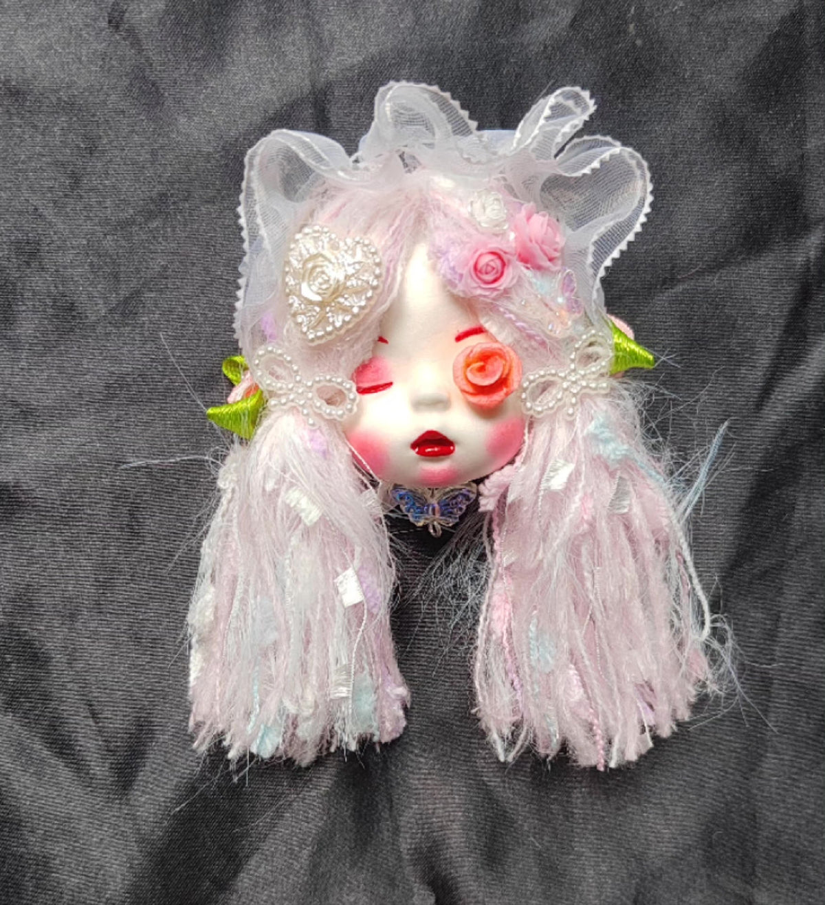 Handmade Clay BJD Doll Head Brooch