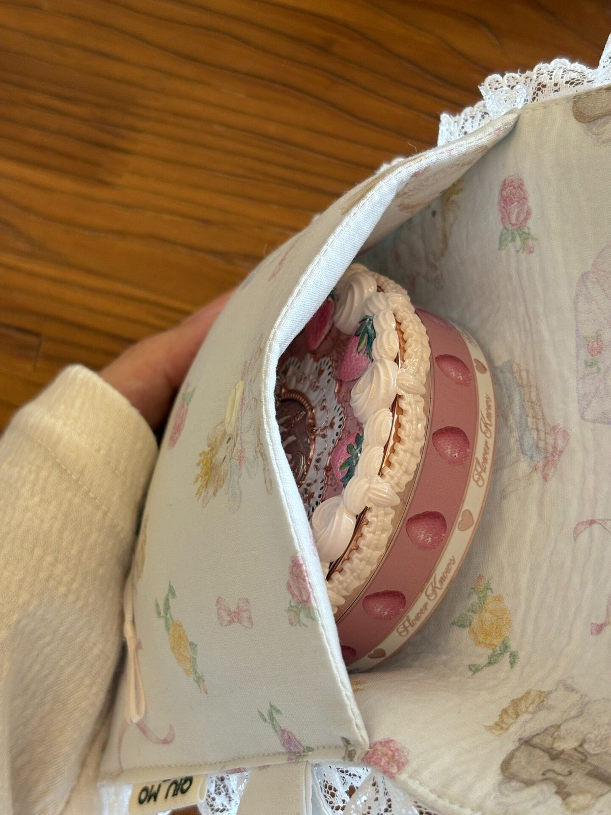 Handmade Lace Bow Fabric Pouch