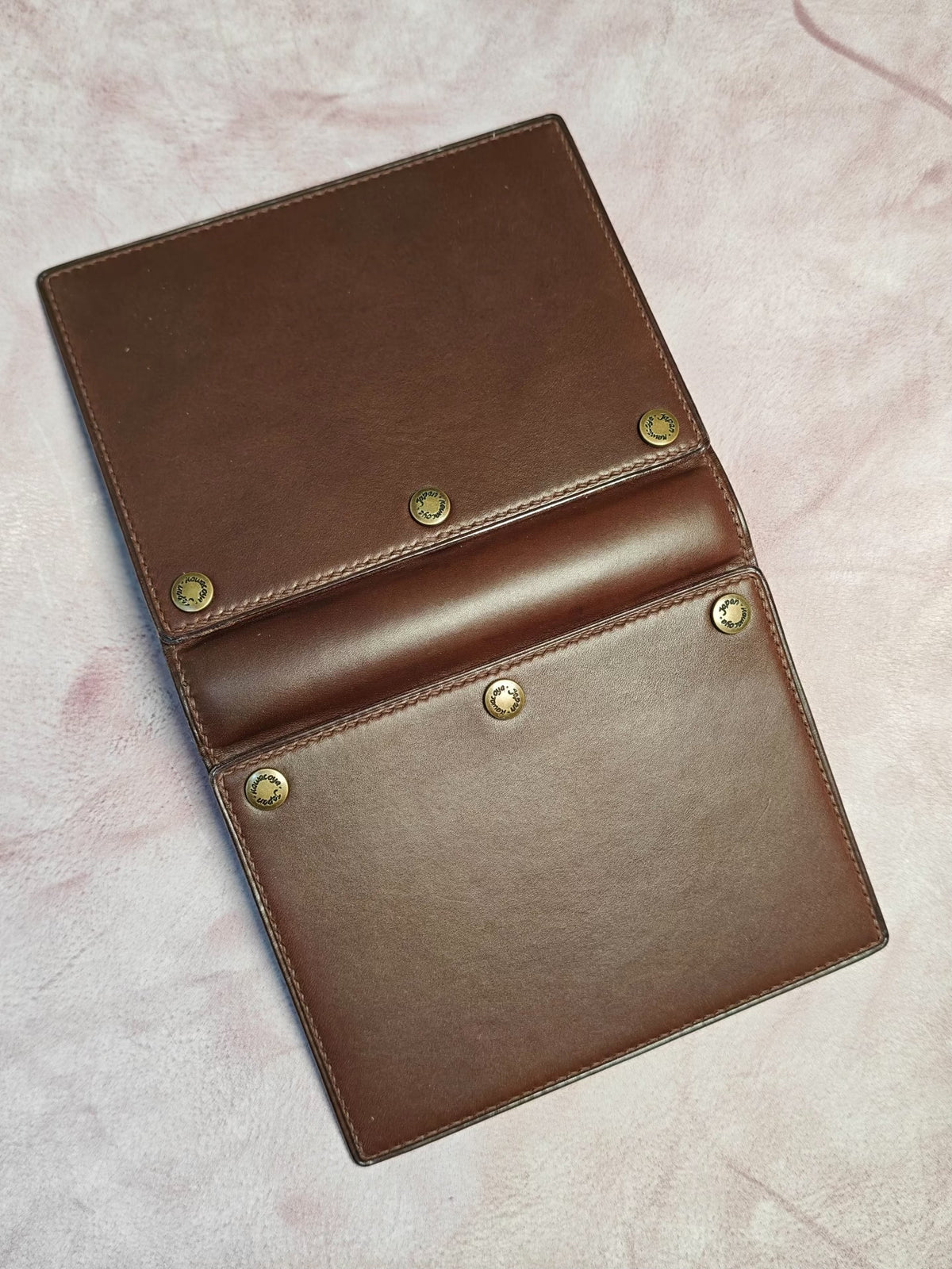 A7 Bifold Planner Cover Brown Leather
