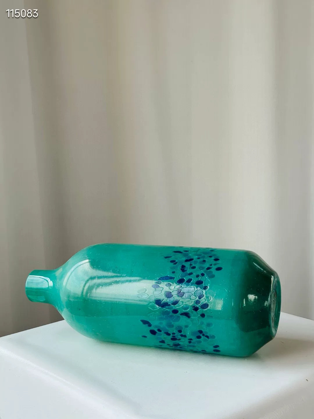 Handmade Teal Liuli Glass Vase 38cm