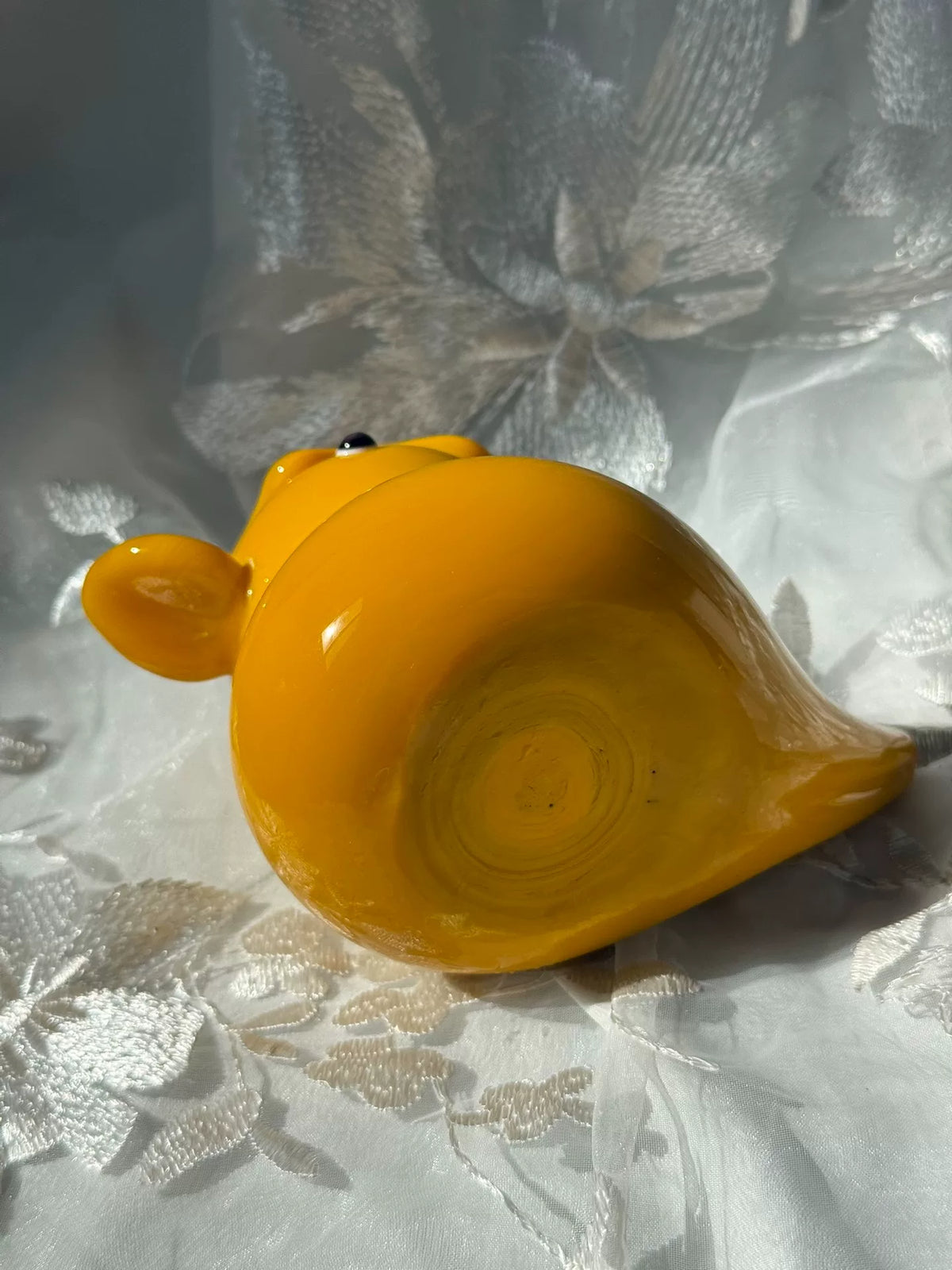 Figura de Pato de Vidrio Amarillo Style Vintage