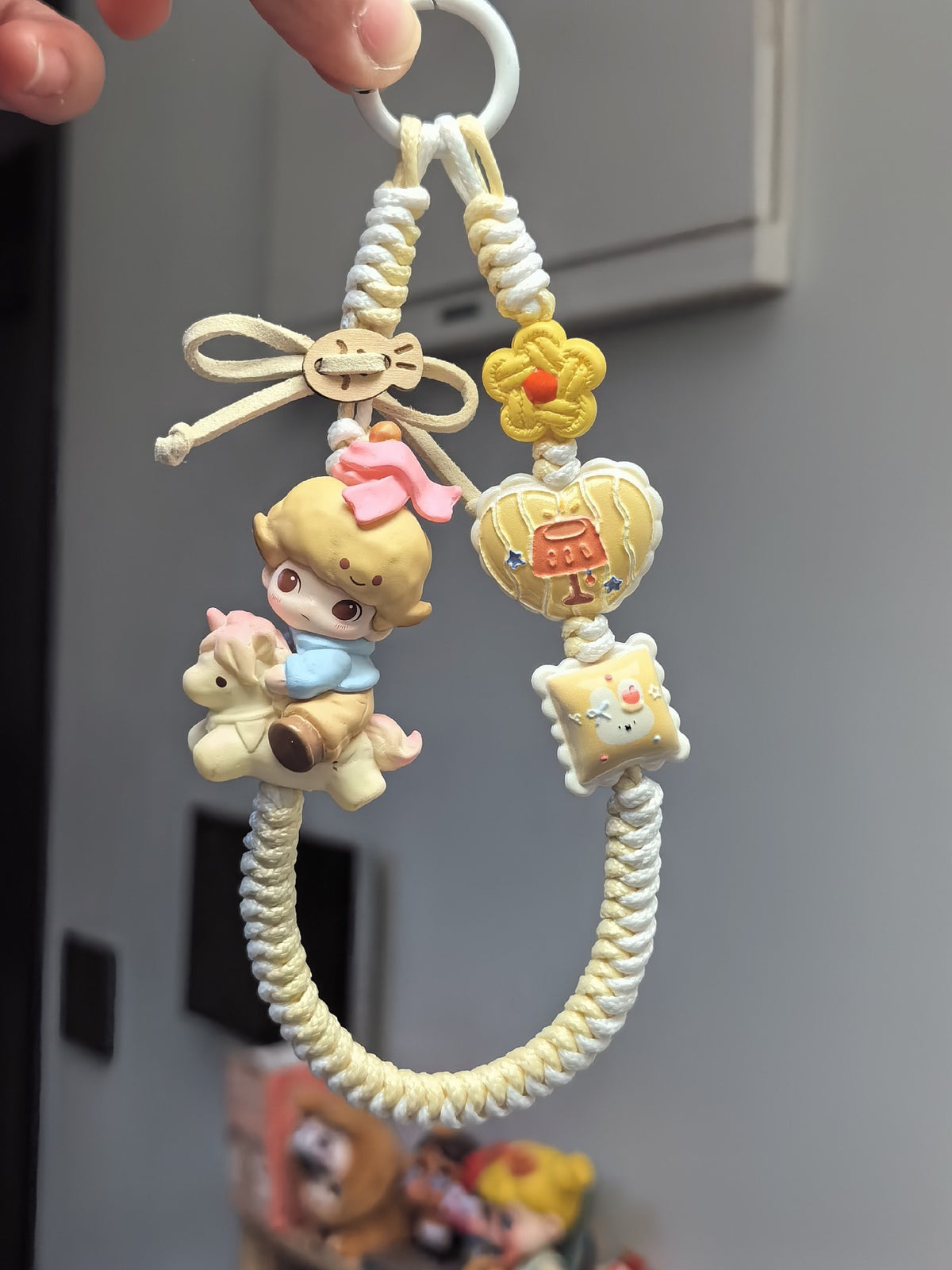 Braided Phone Strap Bag Charm Keychain