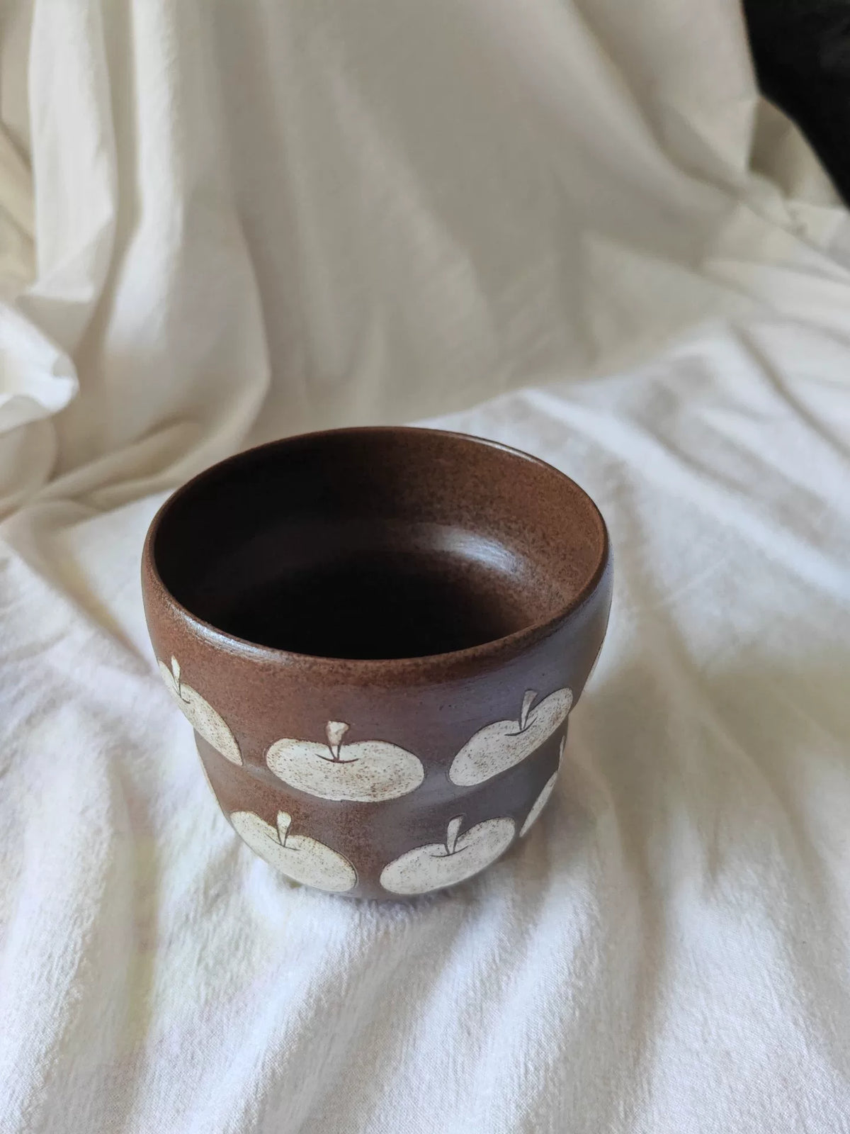 Handmade Dark Brown Ceramic Coffee Cup