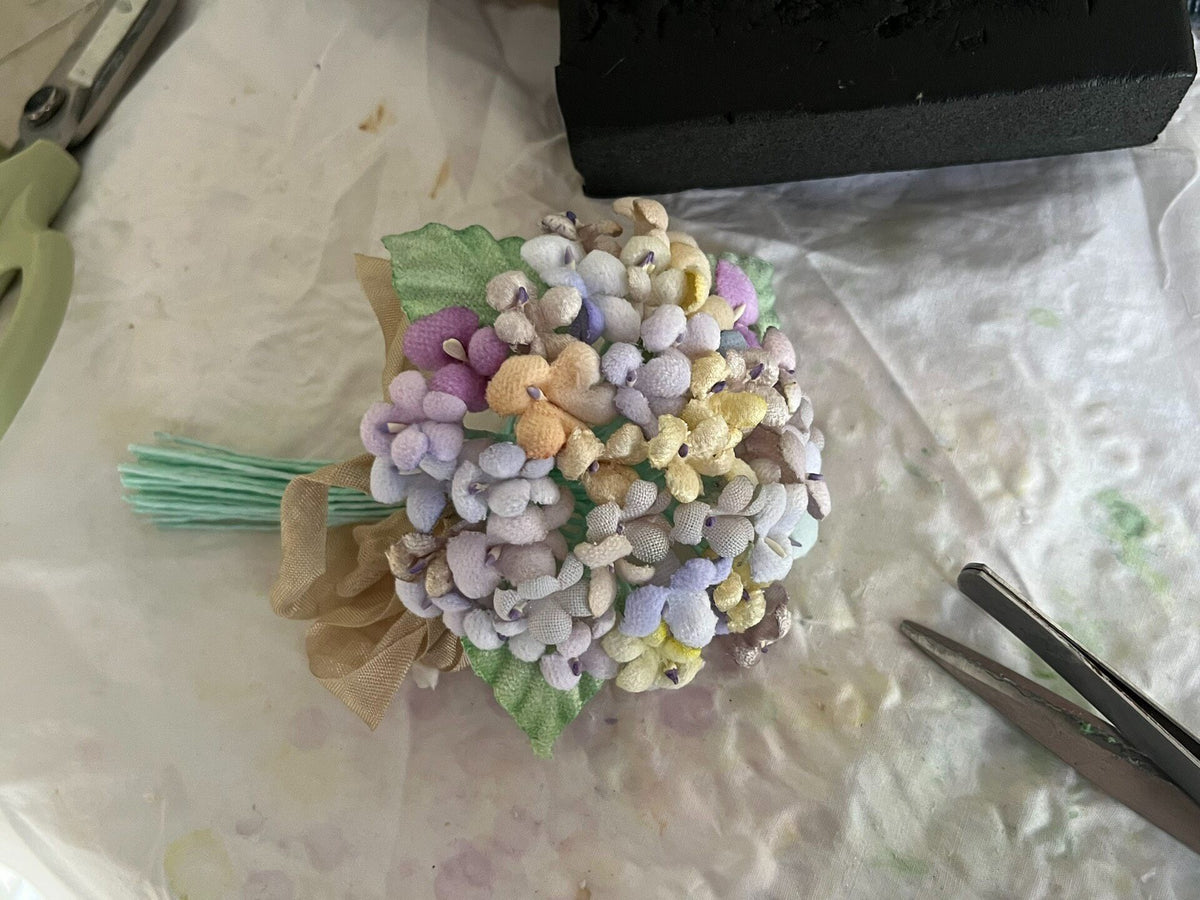 Pastel Fabric Hydrangea Bouquet