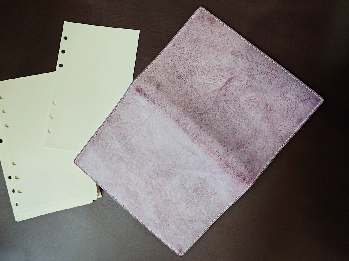 A6FC Leather Binder with Six-Ring Mechanism