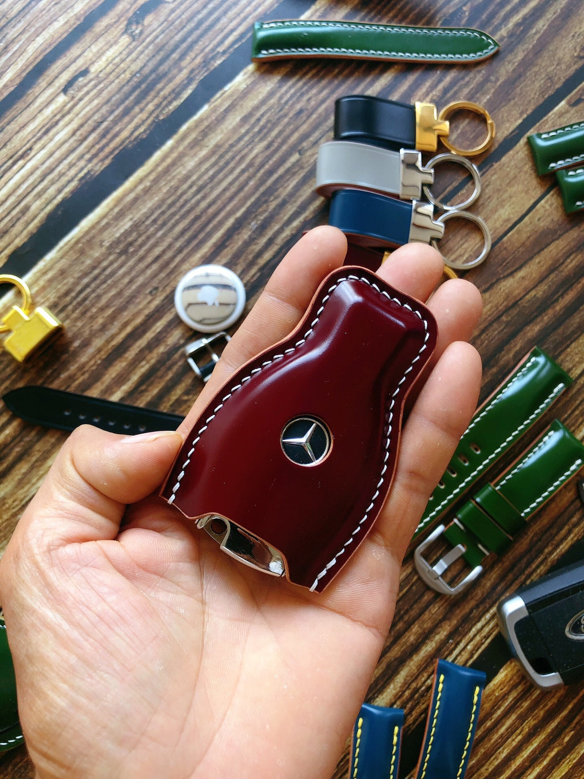 Handcrafted Cordovan Leather Mercedes Key Case