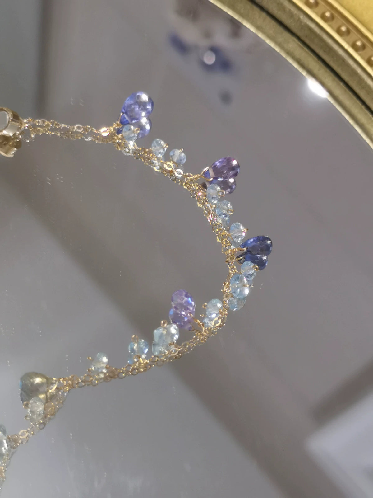 Adjustable Gold Filled Multi Gemstone Bracelet