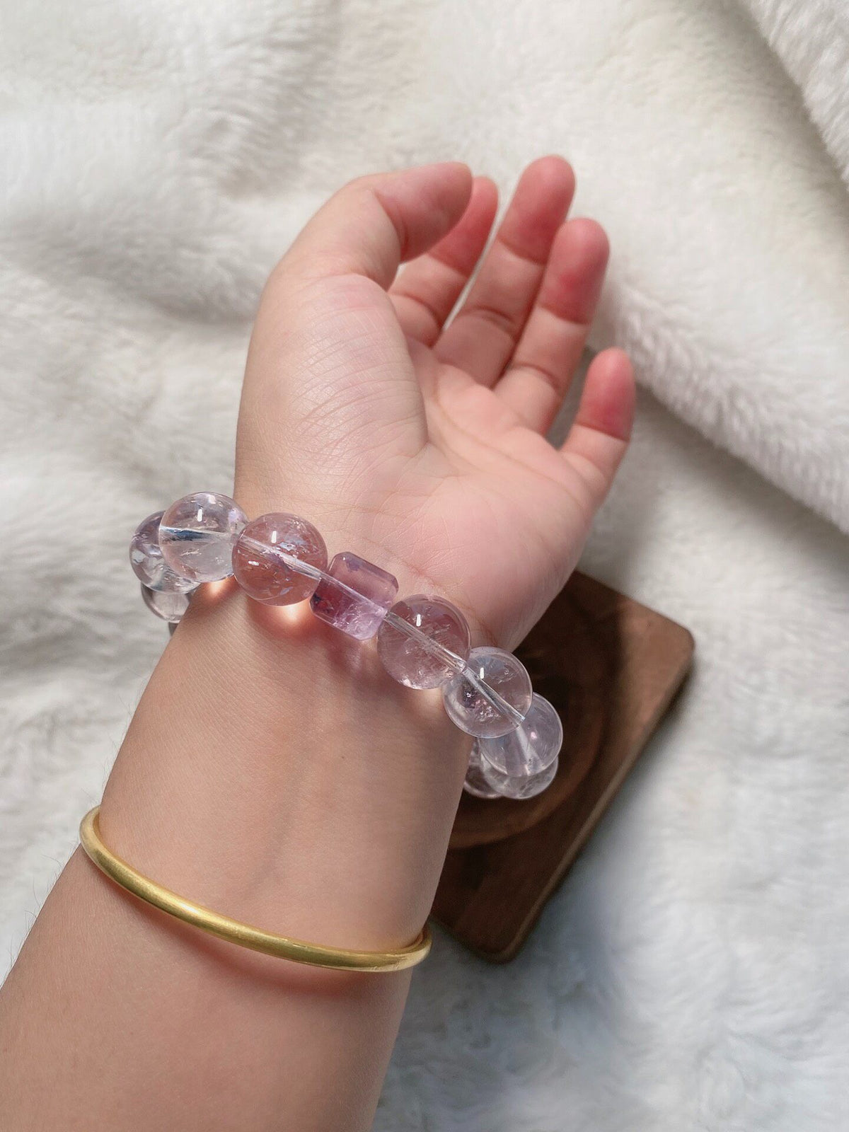 Purple Amethyst Crystal Beaded Bracelet