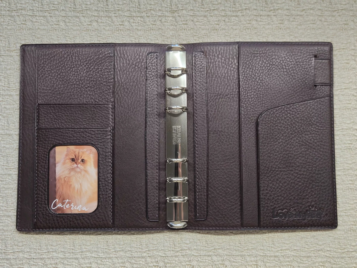 B6 Bifold Leather Ring Binder Planner