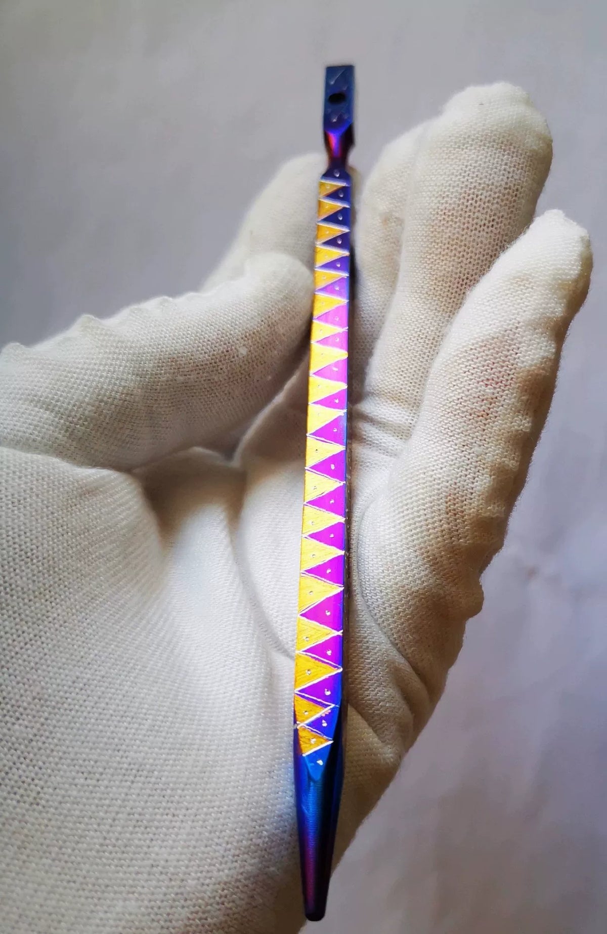 Hand Painted Blue Resin Hair Comb and Stick Set