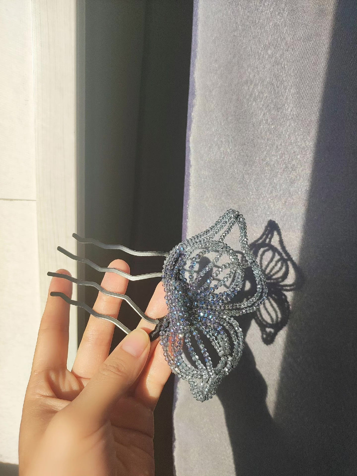Beaded Butterfly Hair Comb