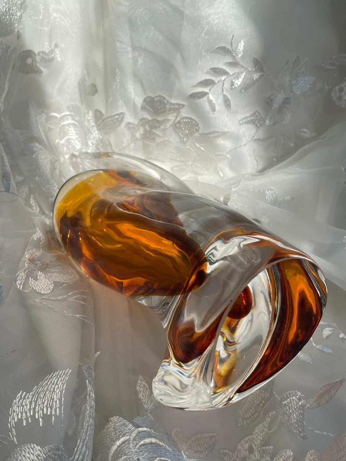 Vaso de Vidro Vintage Amber Sommerso