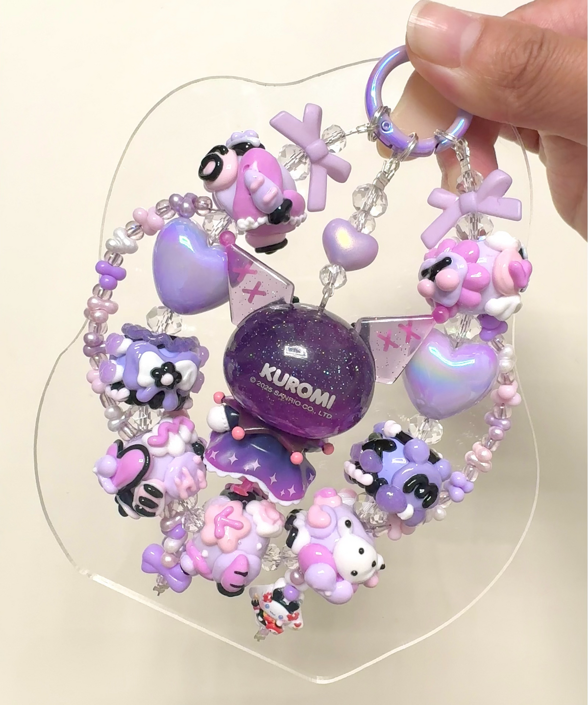Kuromi Beaded Phone Charm