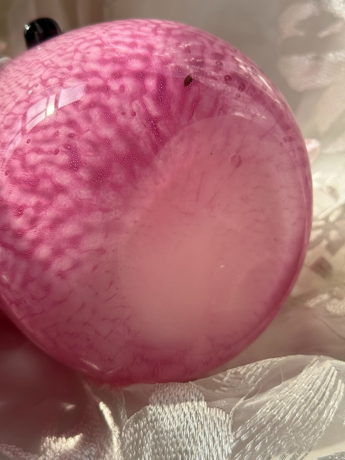 Vintage-krabbvas i rosa glas