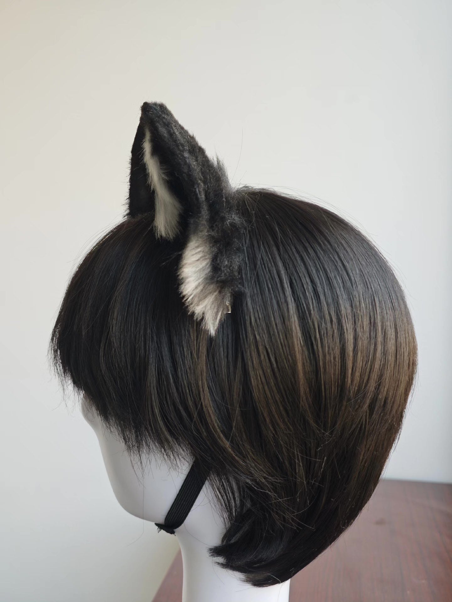 Handmade Black and White Cat Ears Headwear