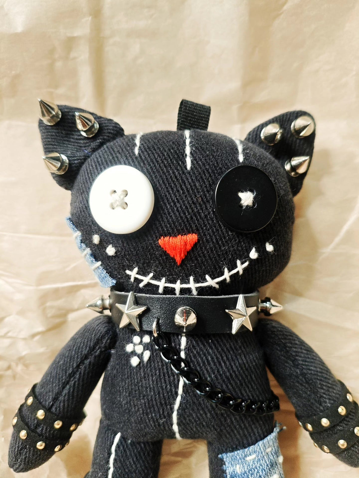 ハンドメイド パンクキャット ぬいぐるみペンダント