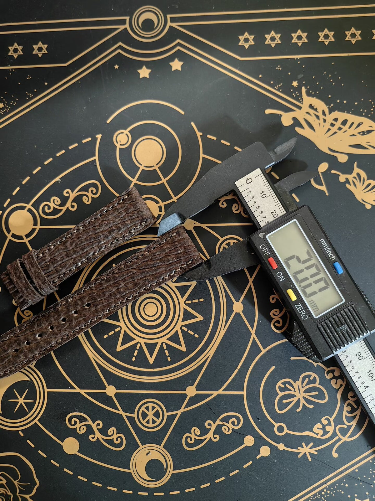 Handmade Sharkskin Watch Strap Brown 20mm