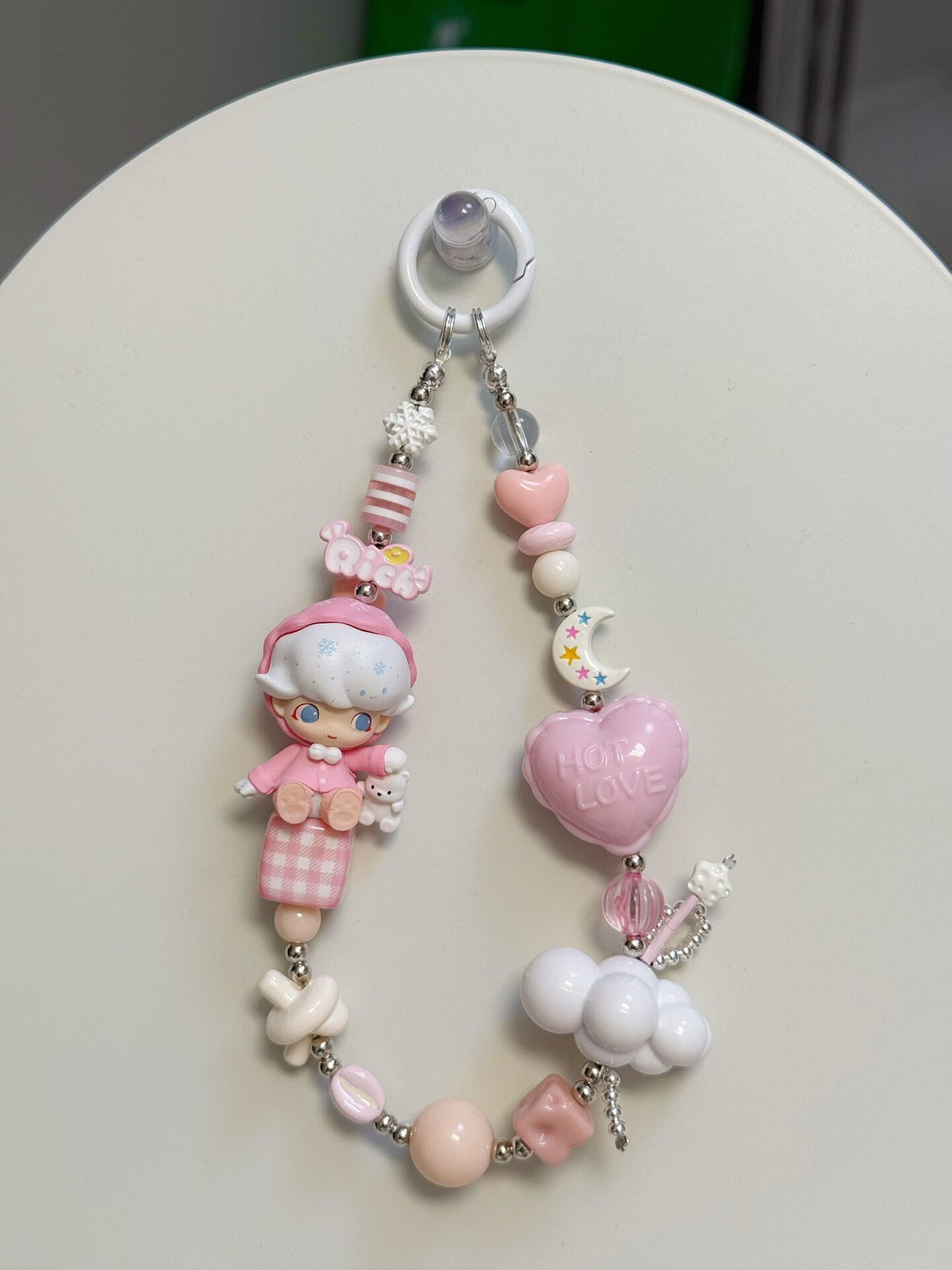 Pastel Beaded Dimoo Phone Strap Keychain