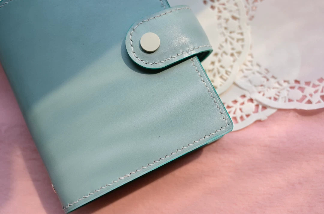 Couverture de carnet en cuir A7 fait main avec classeur à 6 anneaux