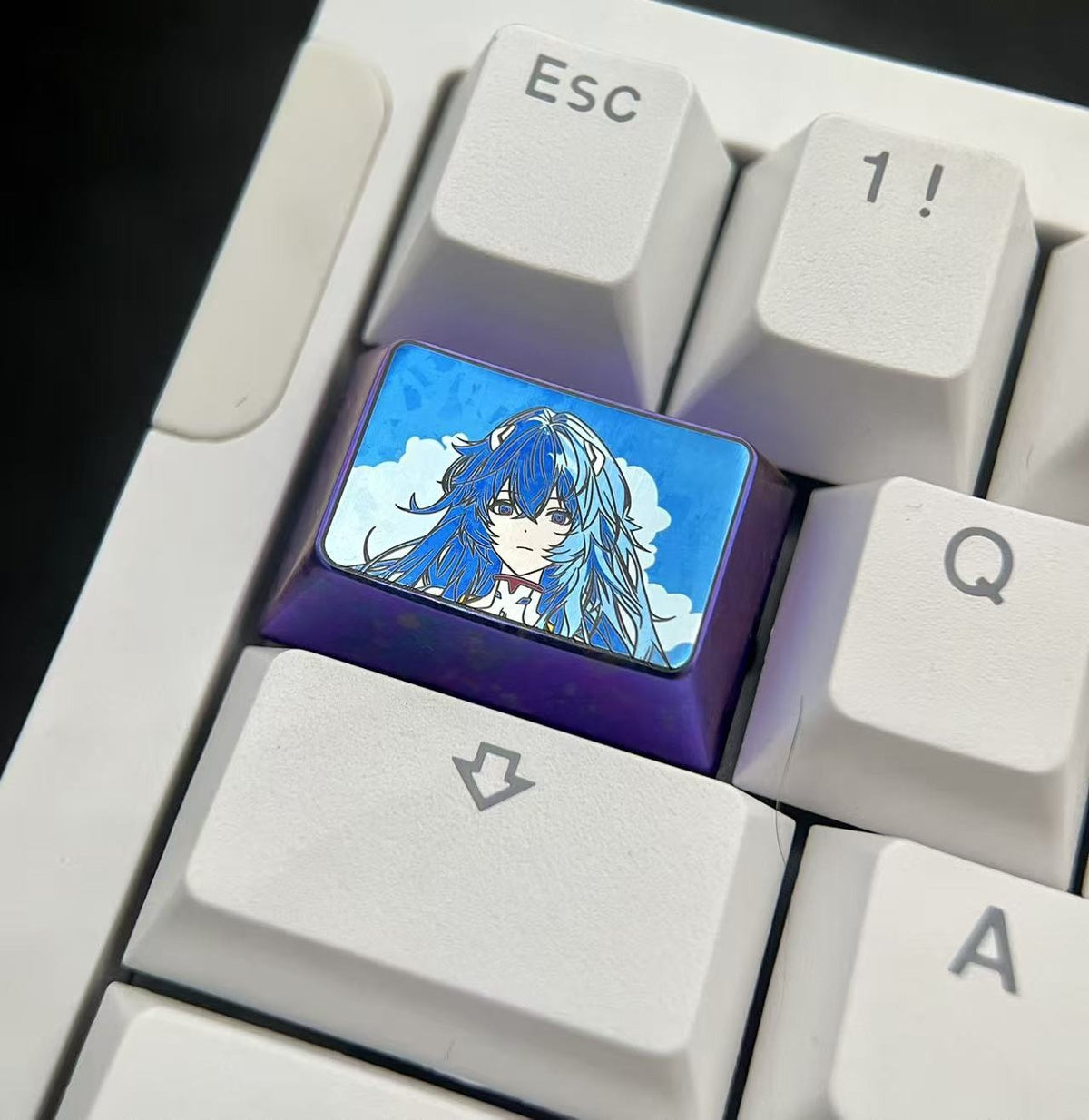 Titanium Alloy Rei Ayanami 1.5u Keycap