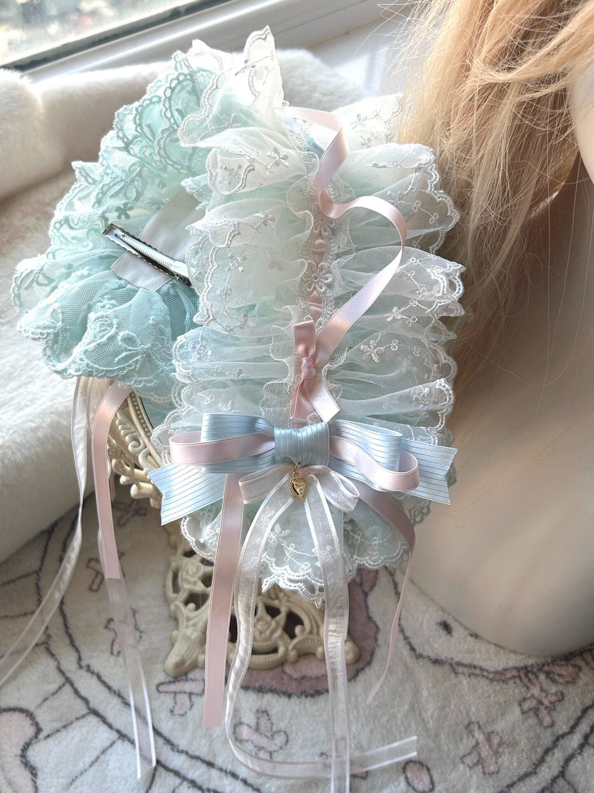 Lolita Satin Bow Headband KC Set
