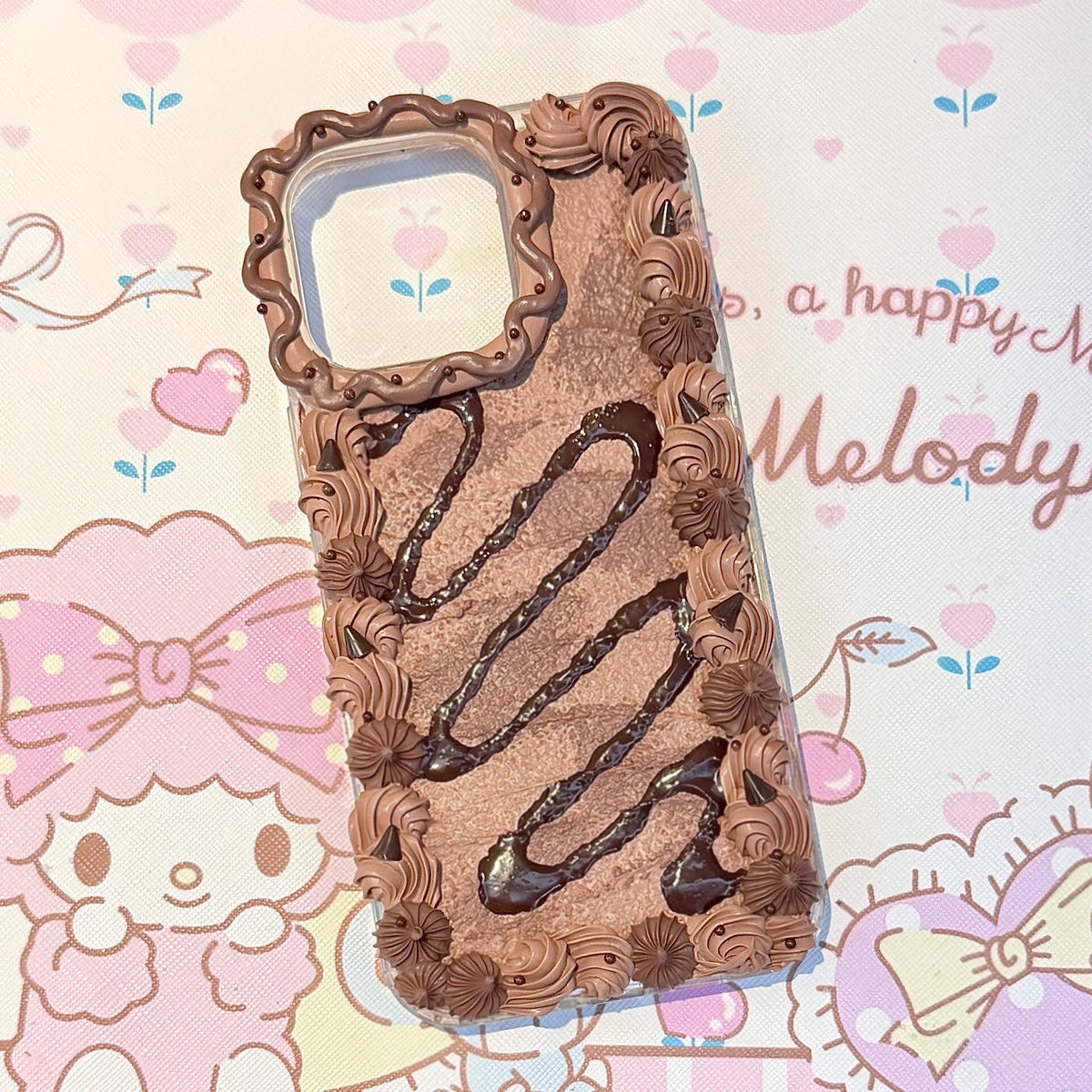 Handcrafted Chocolate Cake Design Clear Phone Case