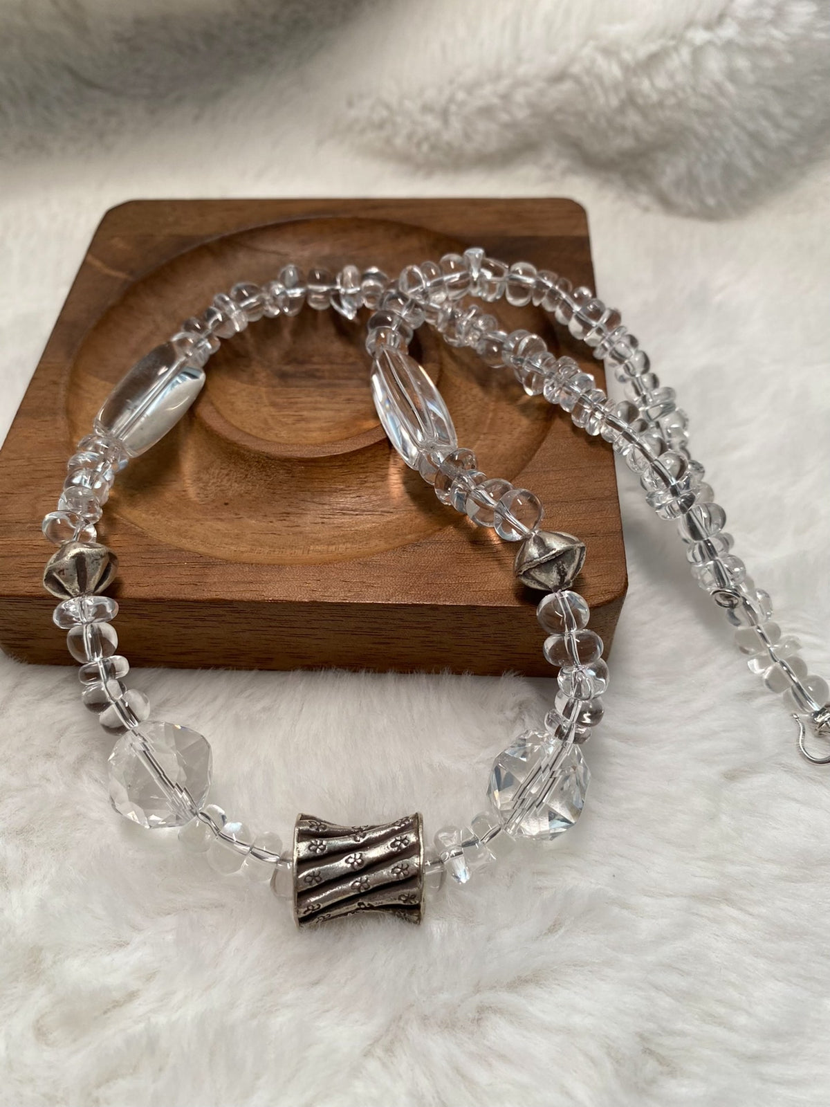 Clear Quartz Sterling Silver Handmade Necklace