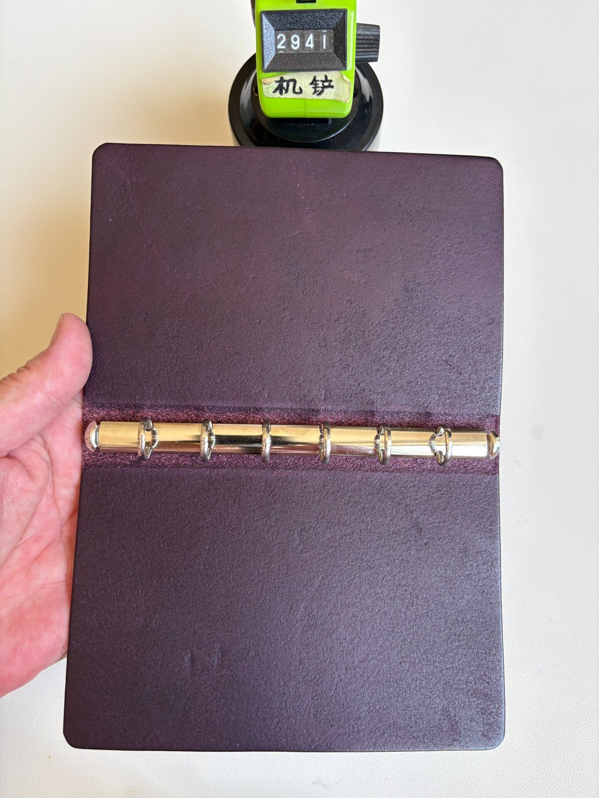 Handcrafted Purple Pueblo Leather A7 Ring Binder