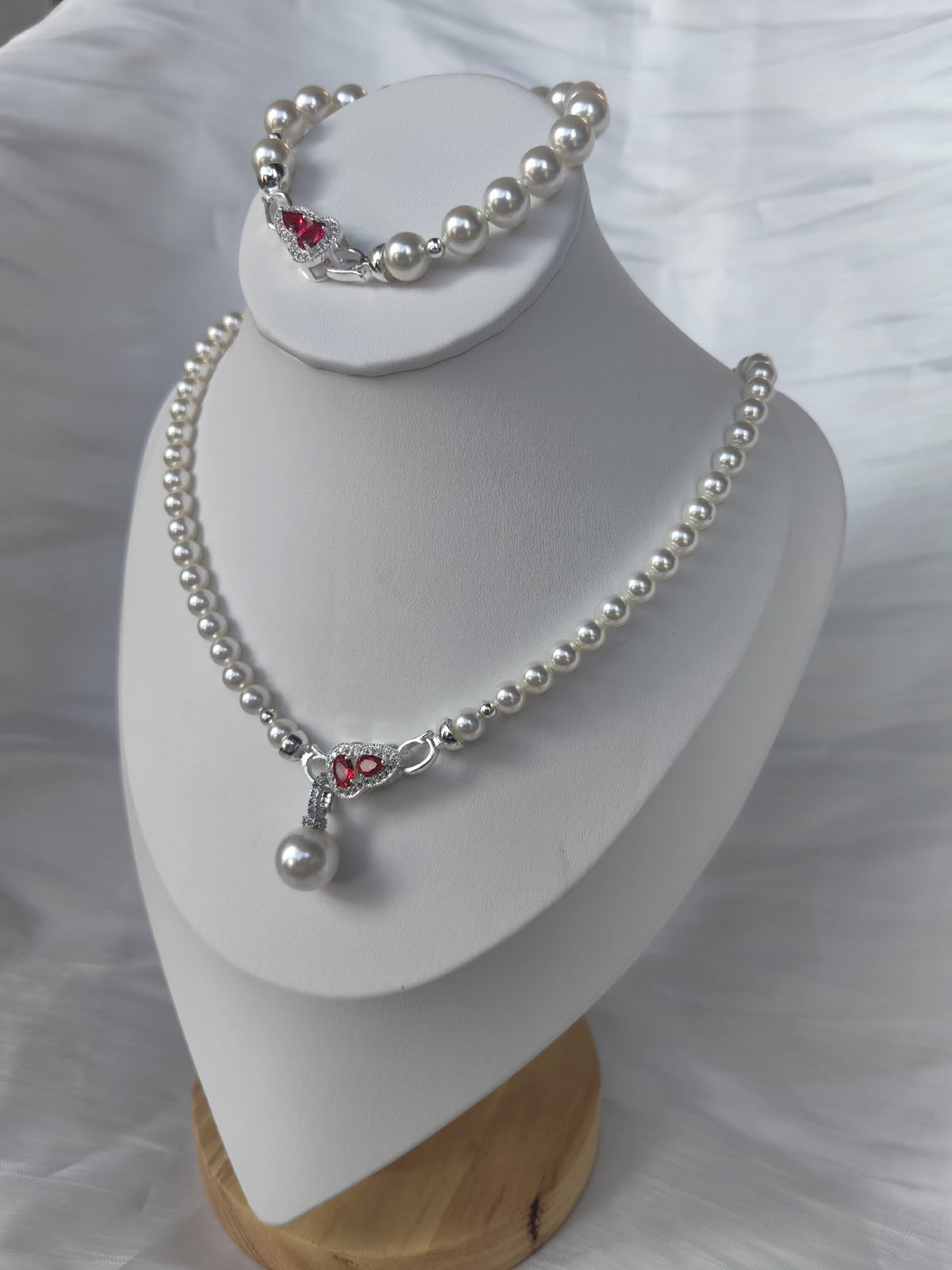 Pearl Necklace Bracelet Set Gourd Pendant