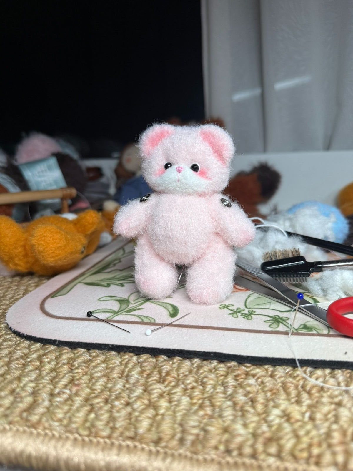 Corps d'ours en peluche artisanal rose clair pour DIY
