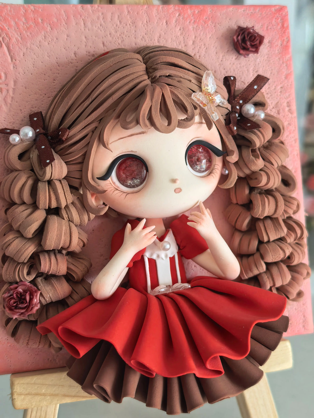 Caramel Rose Clay Girl Decorative Frame