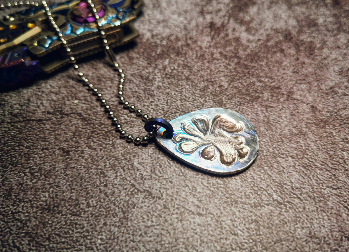 Pure Titanium Teardrop Pendant Necklace