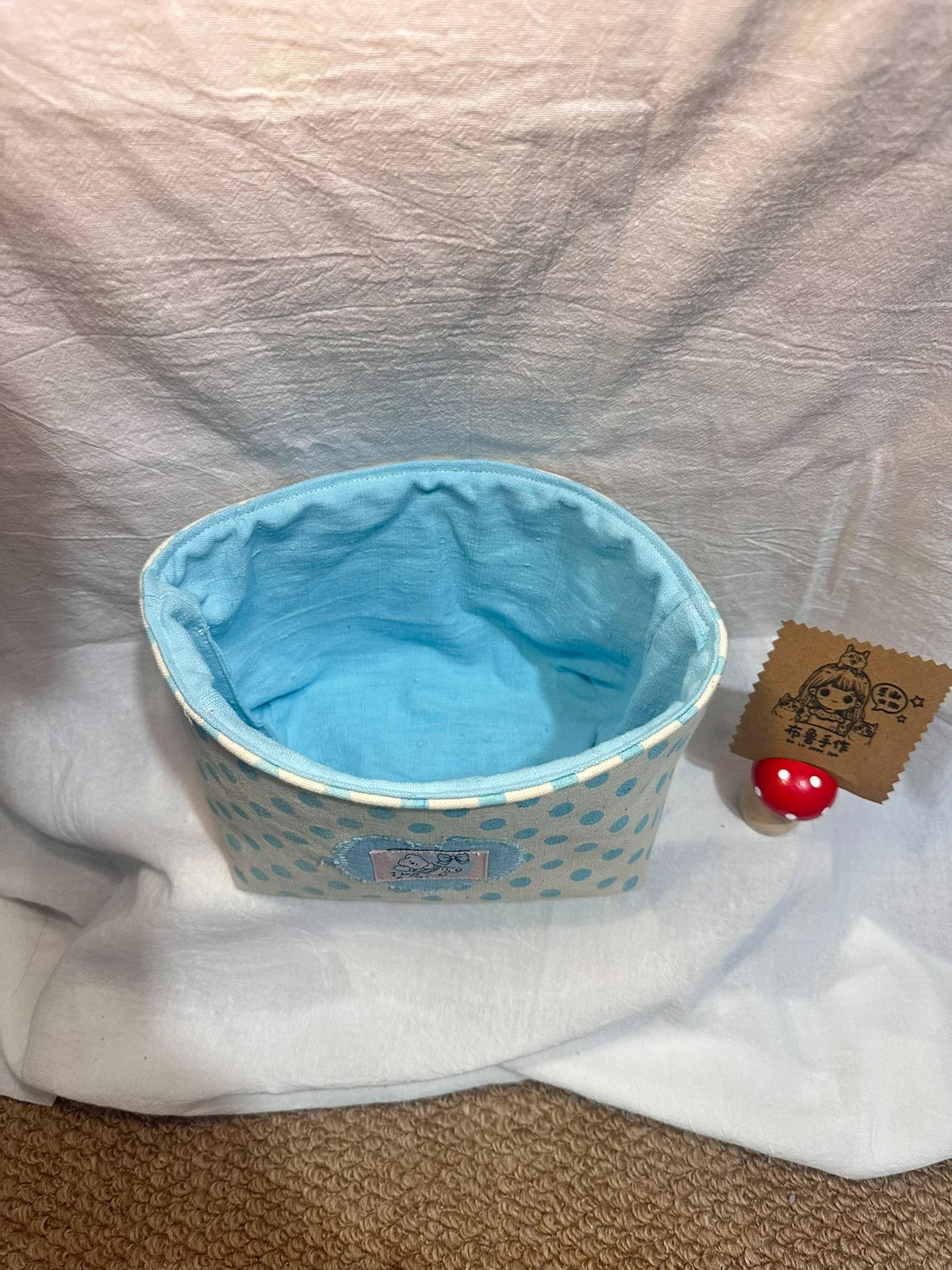 Handmade Polka Dot Storage Basket