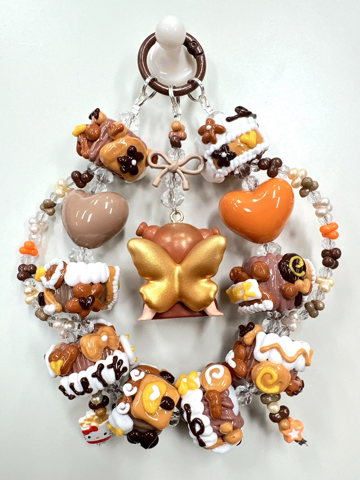 Cartoon Girl Beaded Phone Charm
