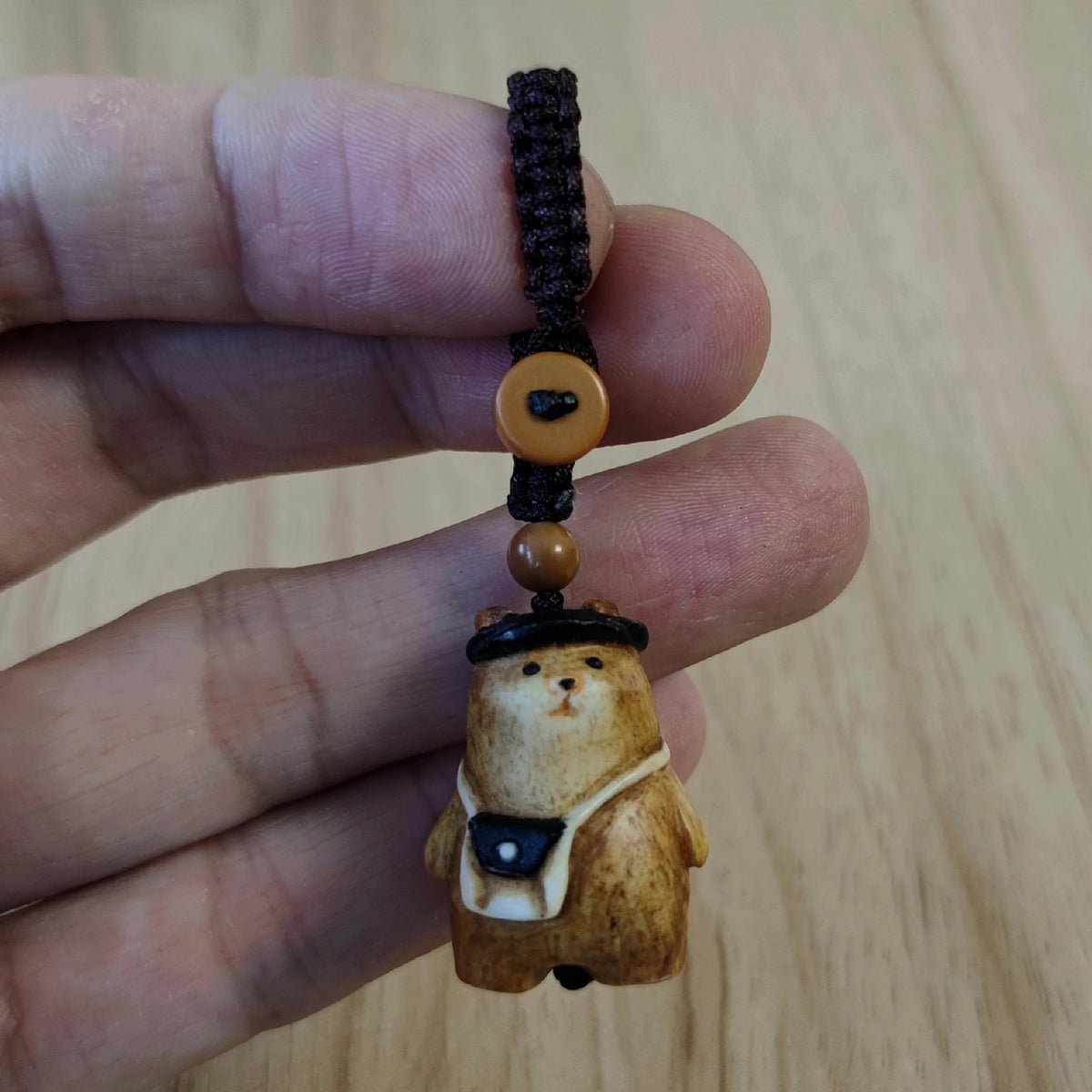 Portachiavi e Charm per Borsa Orso in Corno di Cervo
