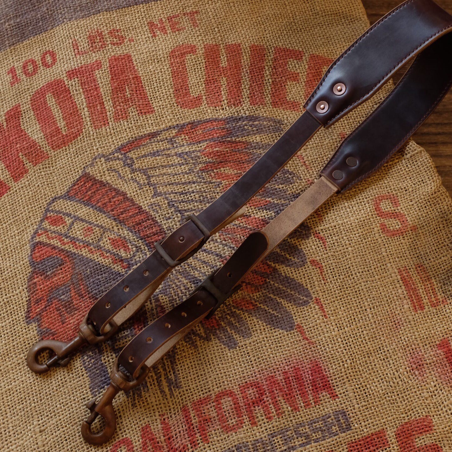 Rich Brown Leather Messenger Bag with Brass Buckle Closure