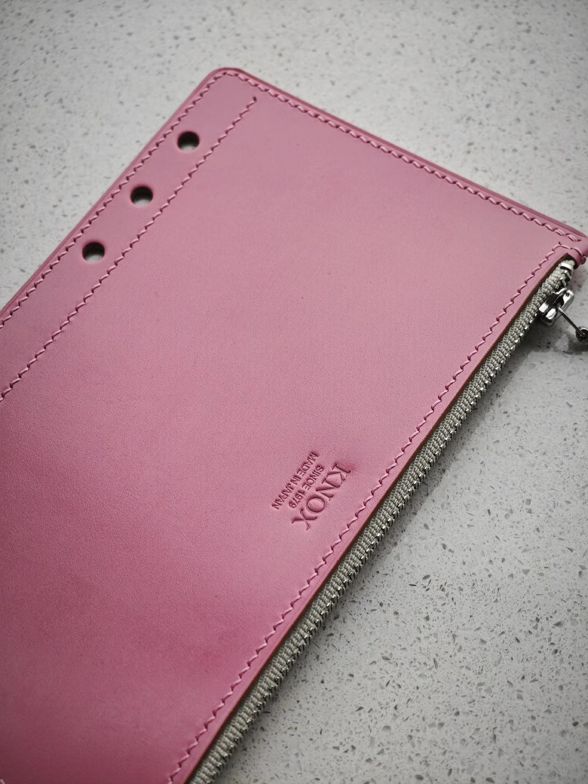 A6 Leather Zipper Pouch for Ring Binder