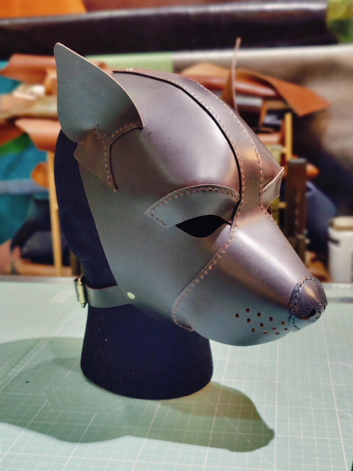 Handcrafted Cowhide Leather Dog Mask
