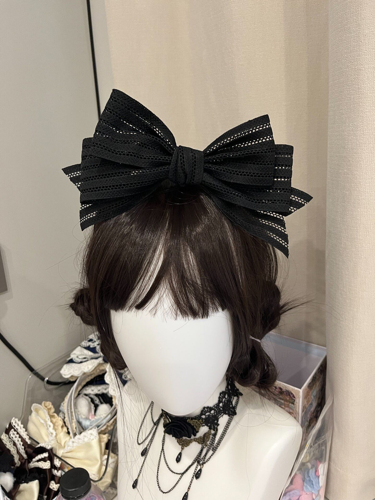 Black Lace Lolita Hair Bow