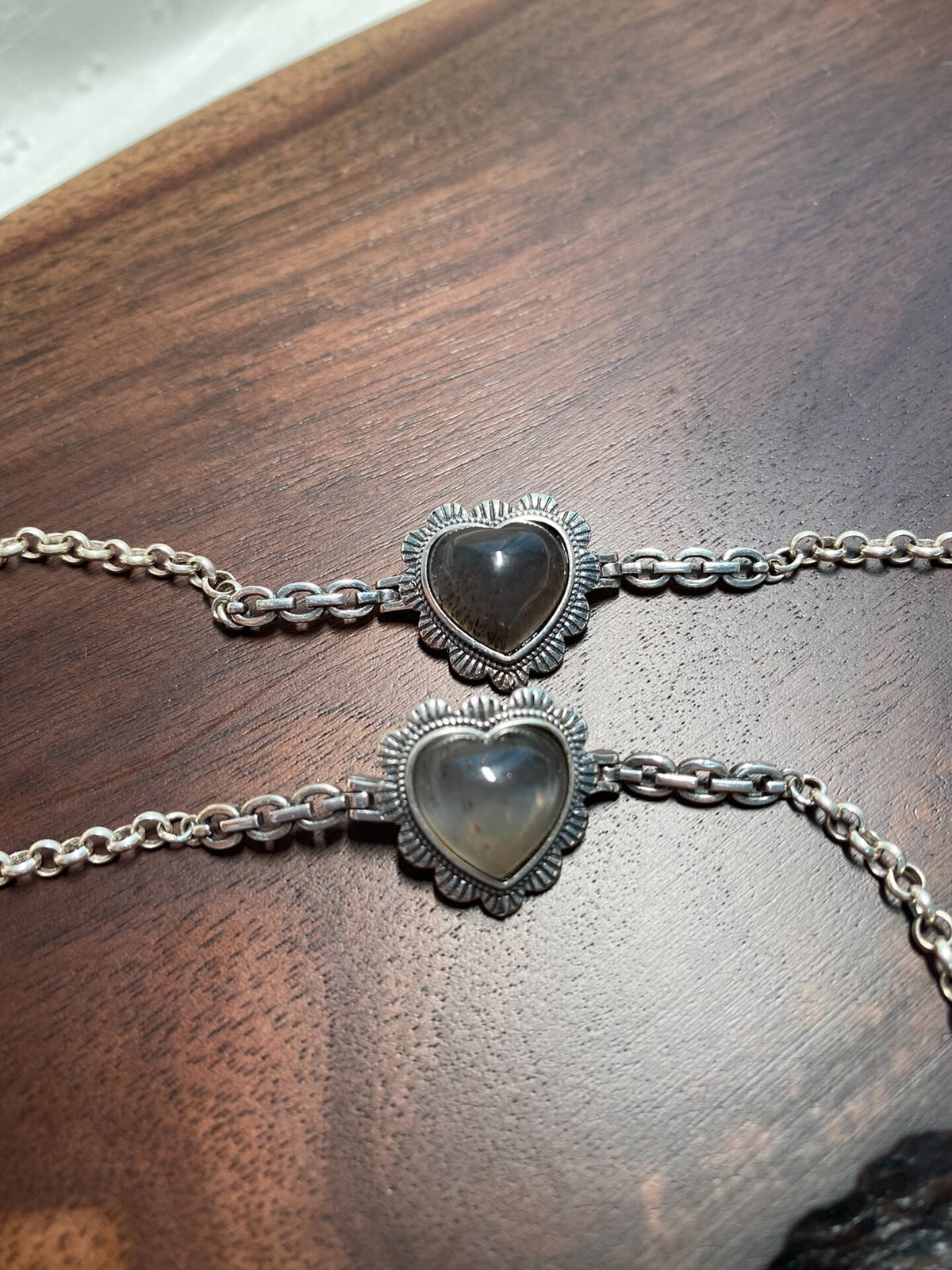 S925 Silver Skeletal Quartz Heart Bracelet