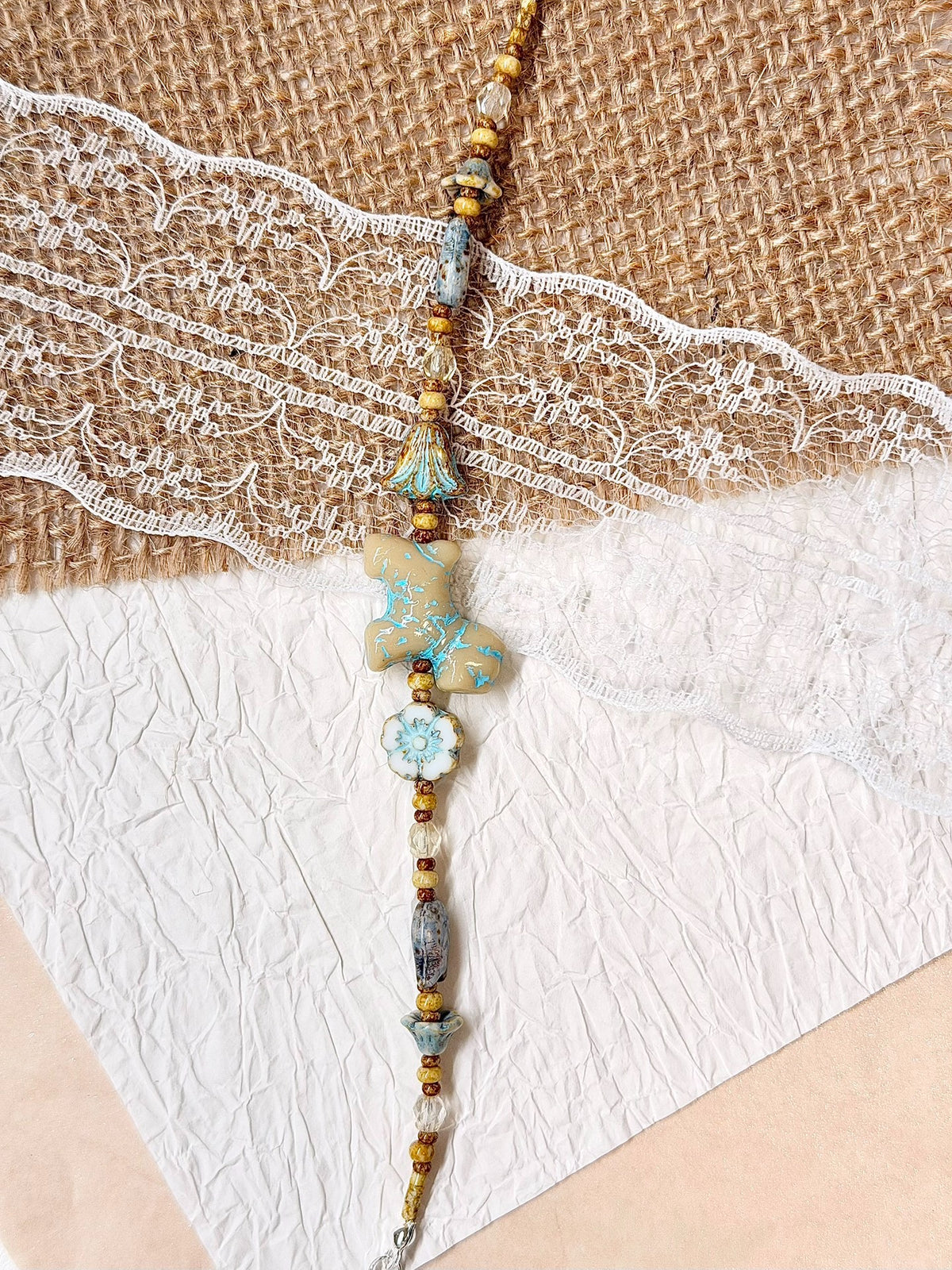 Handcrafted Beaded Bracelet with Dog Charm